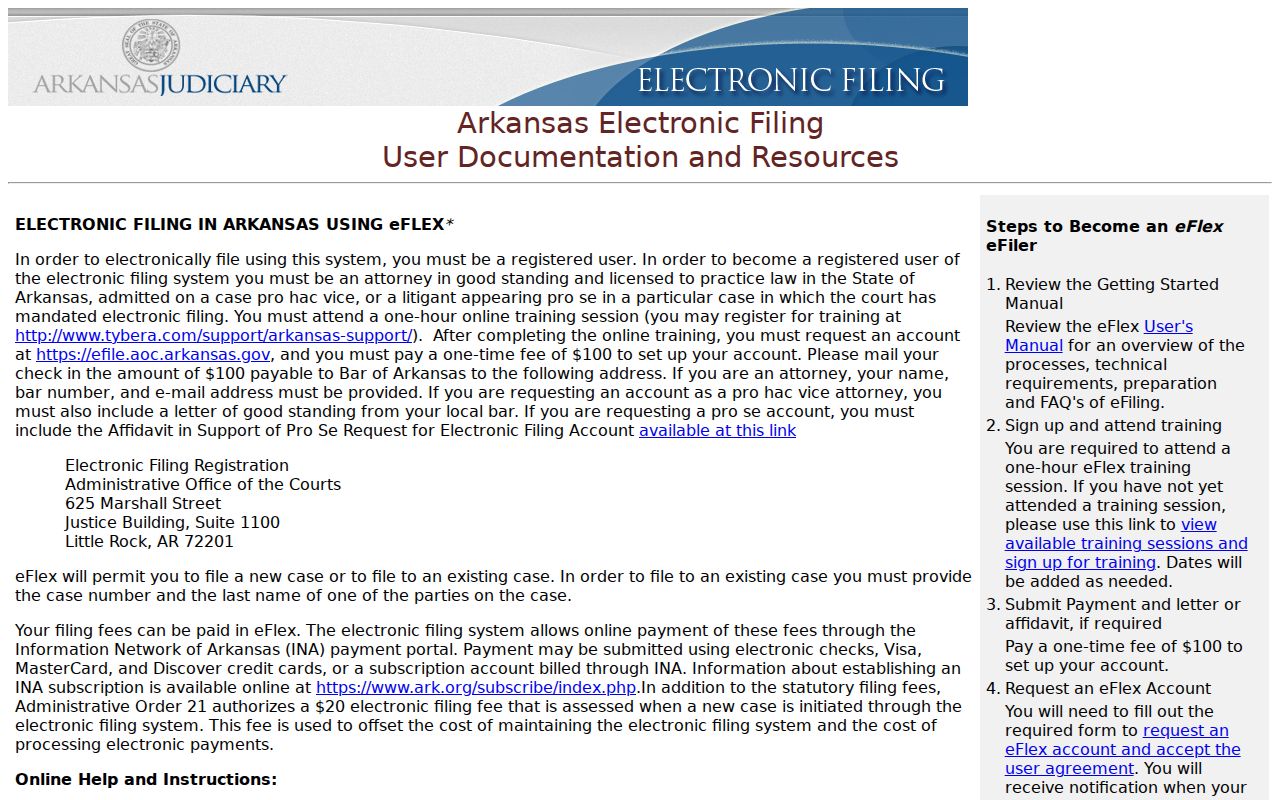 Saline County case search Arkansas eFlex resources