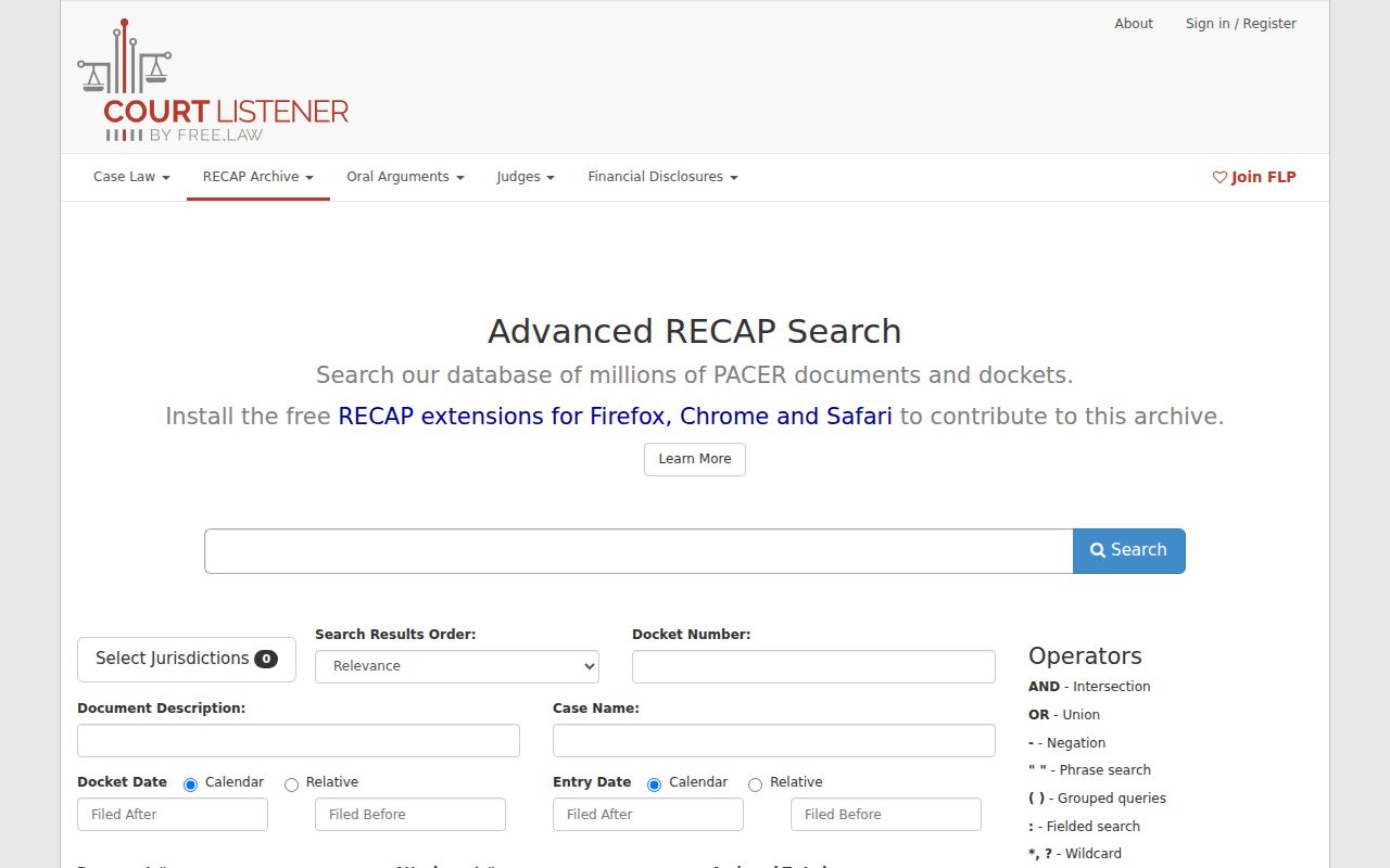 Saline County case search RECAP federal docket archive