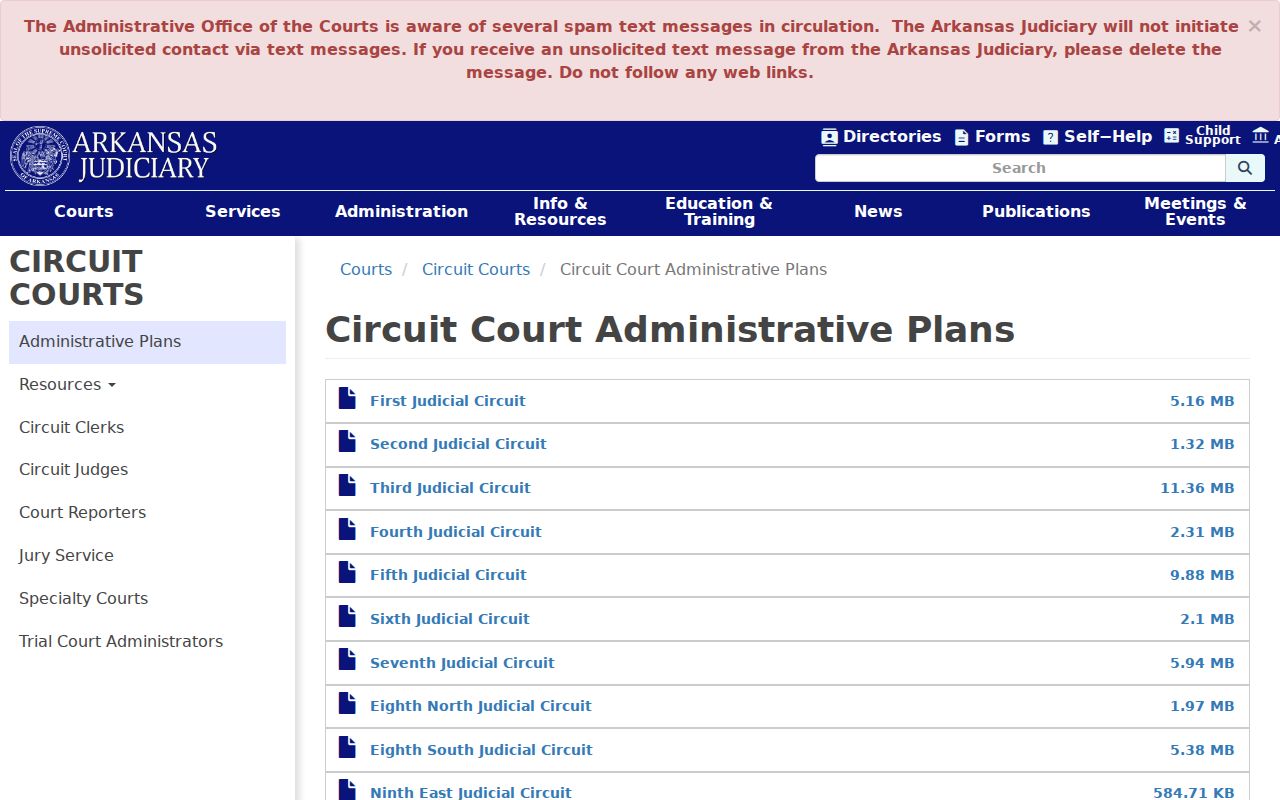 Saline County court calendar administrative plan source
