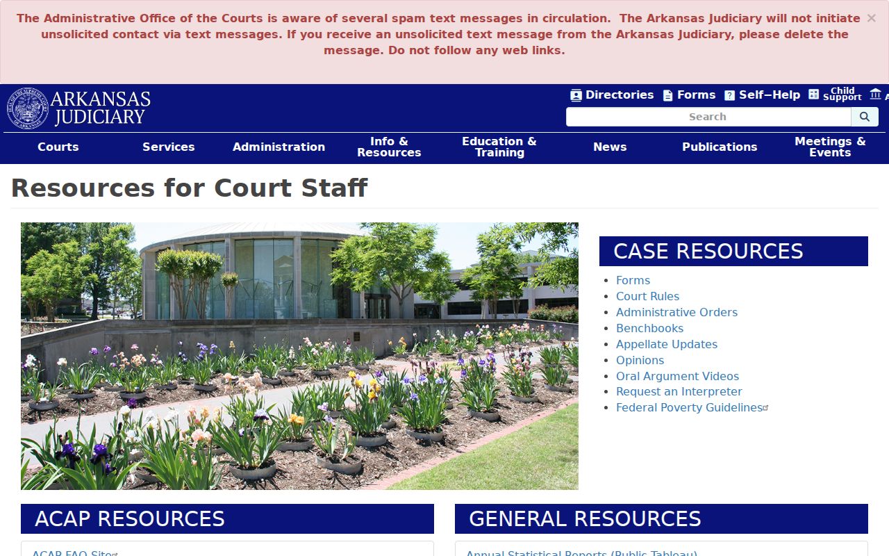 Saline County court calendar Arkansas court staff resource