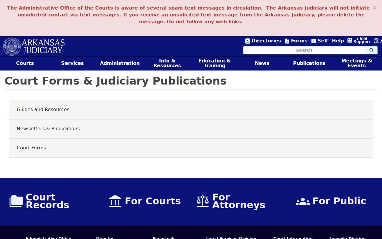 Saline County court records Arkansas court forms library