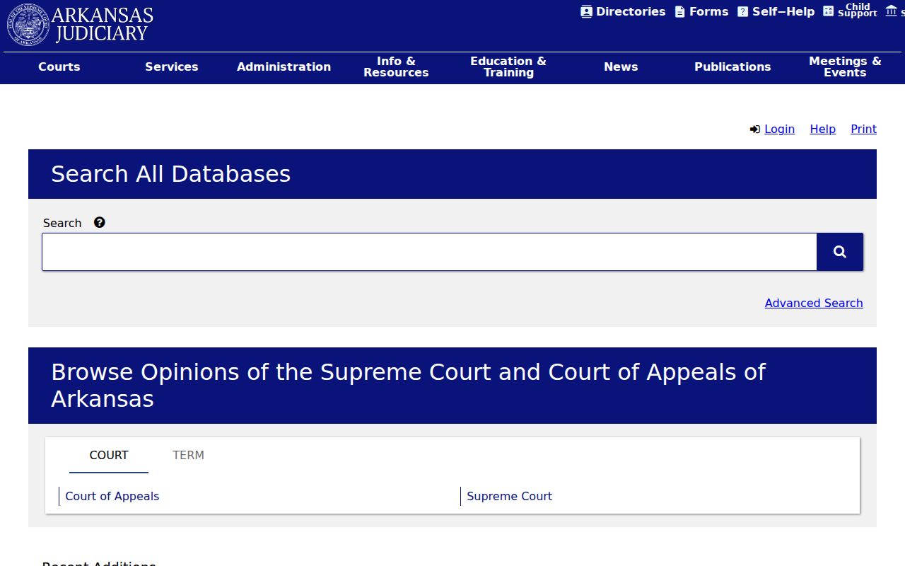 Saline County court records Arkansas rules repository