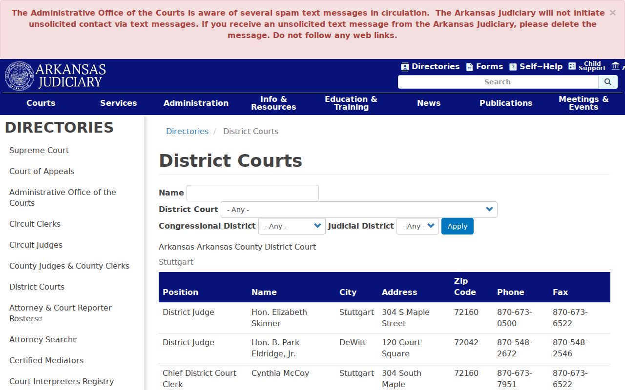 Saline County Shannon Hills court docket district directory source