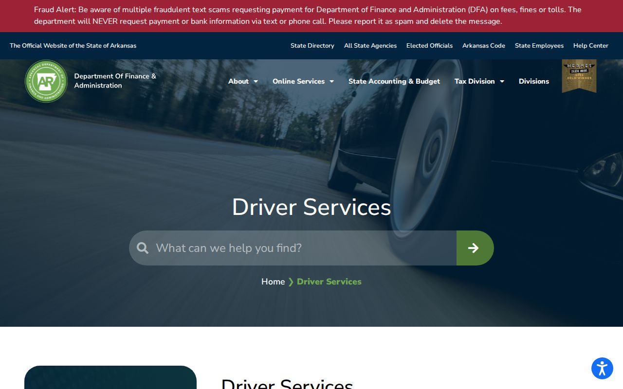 Saline County traffic court records and Arkansas DFA driver services